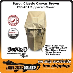 Bayou Classic 700-551 4 Gallon Full Length Canvas Brown Fryer Cover With Zipper - Picture 1 of 4