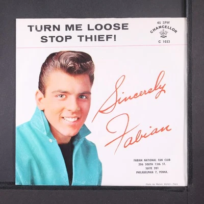 FABIAN: turn me loose / stop thief! CHANCELLOR 7" Single 45 RPM - Image 1 of 4