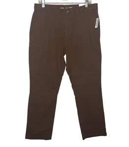 Pantalones chinos elásticos marinos antiguos rectos incorporados flexibles para hombre 33x30 marrón espresso - Imagen 1 de 14