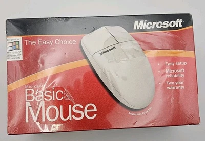 De colección Microsoft Basic Mouse 1.0 PS/2 Windows 98 2000 Computadora con Cable Nuevo Precintado Foto 1 de 4