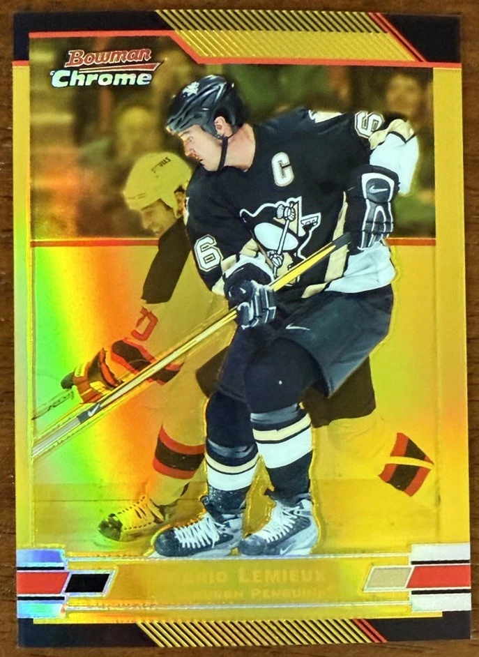 2003 BOWMAN CHROME MARIO LEMIEUX DRAFT PICKS & PROSPECTS GOLD REFRACTOR /50 READ - Image 1 of 4