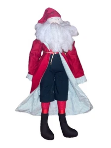 Vintage Handarbeit 27 Zoll Weihnachtsmann Puppe Primitive Volkskunst Plüsch Patchwork - Bild 1 von 7