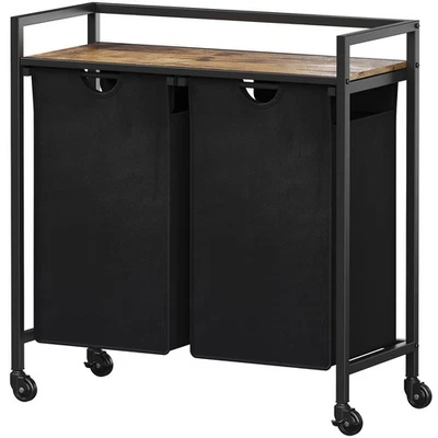 Lifewit Wäschekorb 2 Fächer mit Rollen, Wäschewagen mit Ablage - Bild 1 von 4