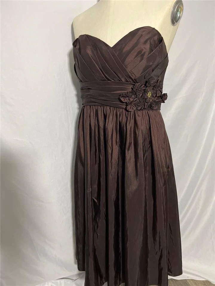WATTERS & WATTERS Vestido Formal Dama de Honor Marrón Iridiscente Sin Tirantes Talla 16W Foto 1 de 1