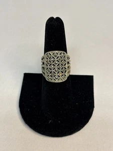 Sterling & Marcasite Filigree Ring Size 7 #4741 - Picture 1 of 8