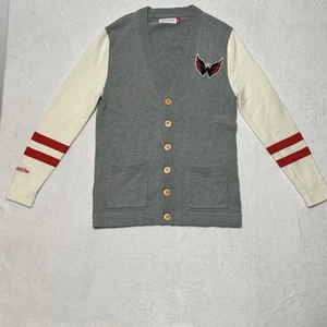 Mitchell & Ness Washington Capitals Men's Grey Cardigan LS Sz. Small NHL - Picture 1 of 6