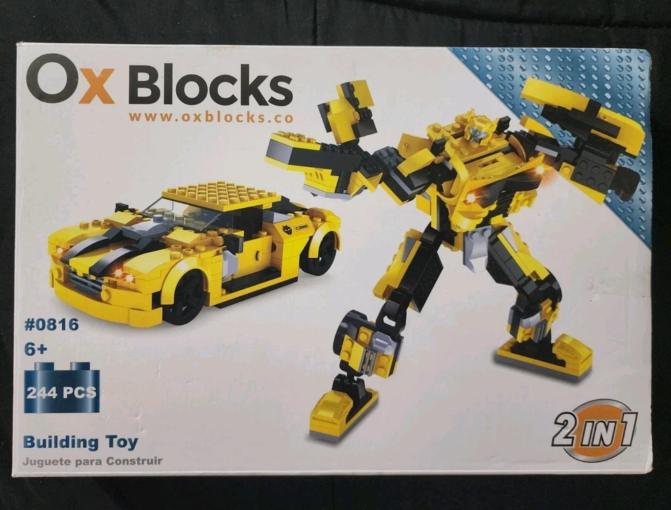 BLOCKS 2 in 1 Forming a Robot or a Fighter Plane, Multi Color 244 PIECES #0816 - Image 1 of 1