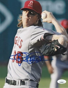 JERED WEAVER  LOS ANGELES ANGELS  JSA AUTHENTICATED  ACTION SIGNED 8x10 - Picture 1 of 1