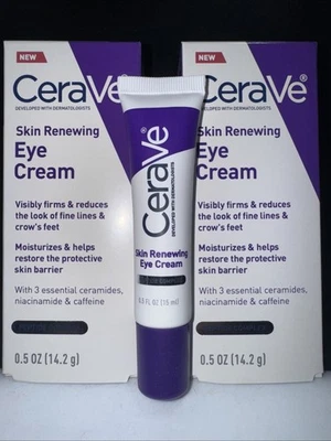 LOTE DE 2 cremas para ojos renovadoras de piel CeraVe 0,5 oz CADA UNA Foto 1 de 4