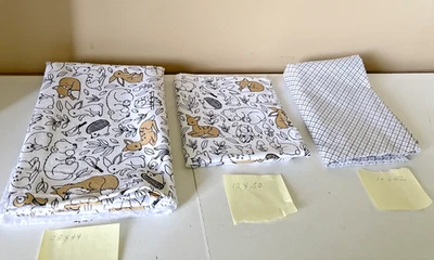 SCRAP CUT Leftover Coordinating Fabrics 100% Cotton ANIMAL BABIES - Image 1 of 4