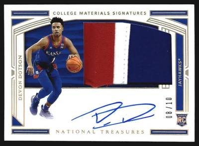 2020 National Treasure Collegiate College Material Auto Gold Devon Dotson RC /10 - Image 1 of 2