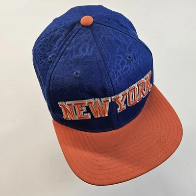 New York NY KNICKS Snapback Hat Blue Orange Adidas Hardwood Classics Hat - Image 1 of 4