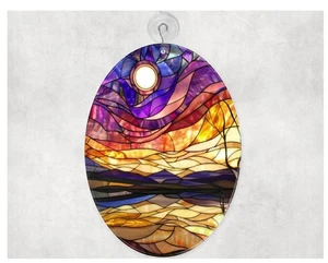 Gold Aurora Glass Suncatcher, 2 Shape Choices - Picture 1 of 4