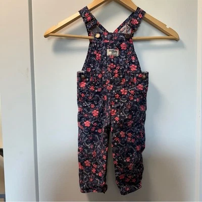 Denim Oshkosh B'Gosh Niñas Azul Marino Rosa Floral 12 Meses Foto 1 de 4