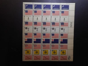 Scott 1345-54, 6 cent, Historic Flags, Sheet - Picture 1 of 2