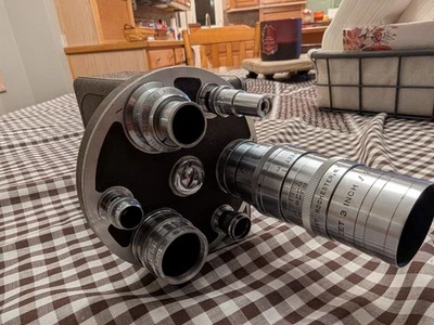 Cámara de película Bell & Howell Filmo Turret Auto Master 16 mm vintage años 40 Foto 1 de 4