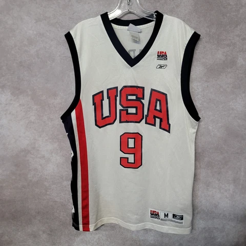 Vintage Reebok Olympic USA Basketball Paul Pierce 9 White Jersey Mens M Cover