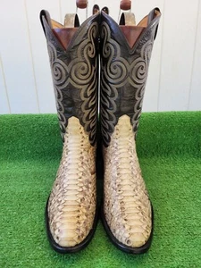 13 D ⭐ VINTAGE ⭐ TONY LAMA ⭐ GOLD LABEL⭐ PYTHON ⭐ SNAKE ⭐ CUSTOM ⭐ WESTERN BOOTS - Picture 1 of 24