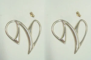 ORECCHINI a lobo con INIZIALE " N " a forma di CUORE in Argento 925 - Imagen 1 de 2