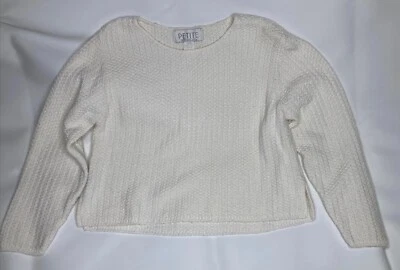Suéter tejido vintage Petite Sophisticate para mujer color blanco crema talla pequeña Foto 1 de 4