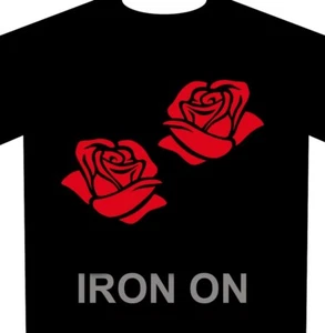 Rosebuds Iron-On 2 Pack - Flower Heat Transfer Decals - Picture 1 of 2