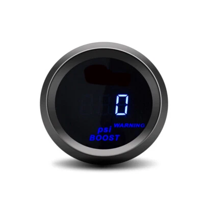 2" 52mm Blue Digital LED Turbo Boost Gauge Meter PSI Pressure Gauge Black Face - Image 1 of 4