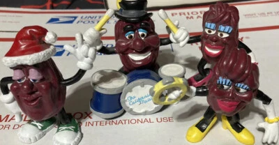 🎄 Lote/Juego De Colección De 4 Figuras De PVC Sombrero De Pasas De California En Muy Buen Estado Foto 1 de 4