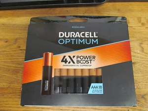 BATTERIE DURACELL OPTIMUM AAA NUOVE SIGILLATE IN FABBRICA CONFEZIONE DA 18 - 18 PEZZI SPEDIZIONE GRATUITA - Foto 1 di 3