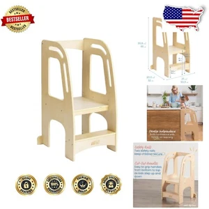 Chef's Helper Toddler Step Stool - Natural Finish, GREENGUARD Certified Safety - Picture 1 of 12