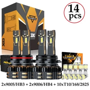 GX LED Headlight 9005 9006 H11 License Plate Light Bulbs T10 168 2825 194 Combo - Picture 1 of 26