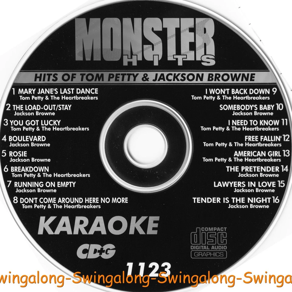 TOM PETTY & JACKSON BROWNE MONSTER HITS KARAOKE CD+G VOL-1123 In White Sleeve - Image 1 of 1