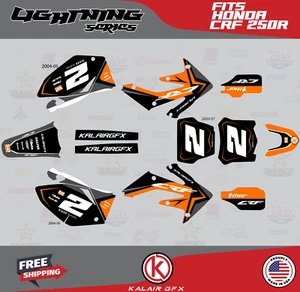 Kit de gráficos para Honda CRF250R (2004-2009) CRF 250R serie Lightning - naranja - Imagen 1 de 6