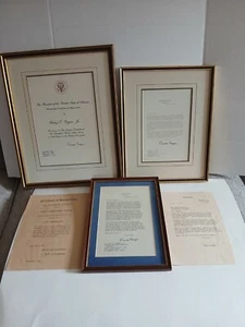 Ronald Reagan The White House Framed Letters Lot of 5 Items Presidential - Picture 1 of 14