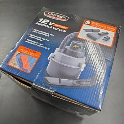 Portable Vacuum Chicago Power Tools 12v Wet/Dry Vac For Boats, Cars, And RVs - Image 1 of 4