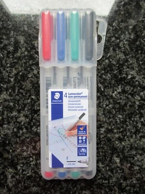 4 Stück LUMICOLOR non-permanent Strichstärke F 0,6 mm NEU + OVP - Bild 1 von 2