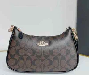 COACH Teri Shoulder Bag CA548 in Signature Canvas Brown New Fast Free Ships - Picture 1 of 1