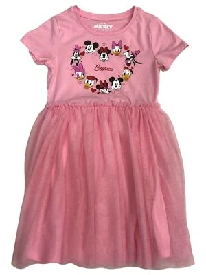 Disney Girls Pink Besties Mickey Minnie Mouse Goofy Daisy Duck Dress - Image 1 of 2
