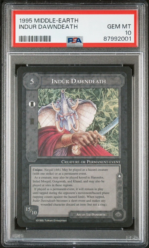 Indur Dawndeath The Wizards Limited Rare Middle Earth CCG PSA 10 Gem Mint POP 1 - Image 1 of 2