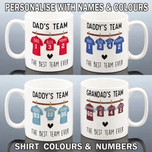 DADDY FUSSBALL TEAM TASSE Vater Geburtstag Geschenk Männer Ihn Opa Grampy United rot blau - Bild 1 von 6