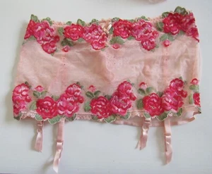 Victoria's Secret Sparkling Roses Sheer Skirted Thong Garter Panty Small - Picture 1 of 5