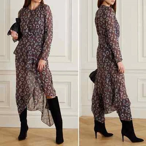 Veronica asymmetrisches Seiden-Midikleid mit Bart Sazan Runway Damen 6 Ton NEU 650 $ - Bild 1 von 13