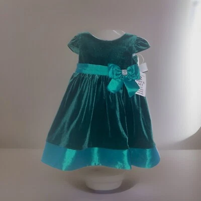 Size 24 M-RARE EDITIONS Baby Girl’s Velvet Fit & Flare Dress NWT - Image 1 of 4