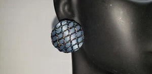 Handcrafted Satin Covered Stud Fashion Earrings - Picture 1 of 9
