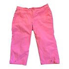 Coral Bay Pants Women?s Sz 18 Capri Elastic Waist Cotton Spandex Blend Inseam 19