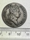 1722 George 1st Irish WOODS Copper Rare Date Halfpenny in Very Good Grade (E380)