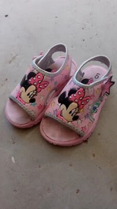 5 Minnie Mouse Flip Flop Sandals Back Strap Pink Thong Slip On Toddler Size 5 - Picture 1 of 7