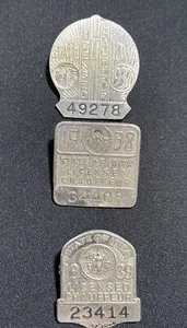 Lot Of 3 IOWA Registered Chauffeur Badges, 1937/1938/1939 - Picture 1 of 4