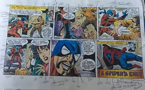 MARVEL SPIDER-MAN ORIGINAL NEWPAPER COMIC PRODUCTION ART COA STAN LEE COA - Picture 1 of 3