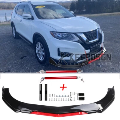 Kit de carrocería de alerón divisor de labios parachoques delantero para Nissan Rogue Sport piezas varillas JDM Foto 1 de 4