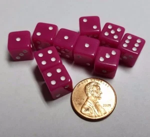 10x Pink Micro 10mm Dice With Pips, Custom Pink Color, Backgammon & RPG Games - Picture 1 of 4
